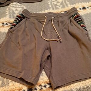 Howler Brothers Mello Mono Gray sweat Shorts with Patterned Pockets